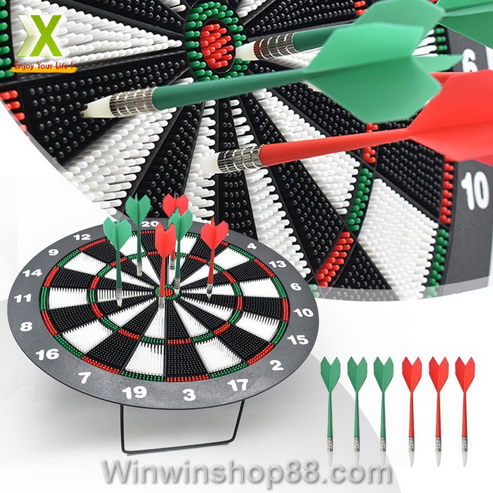 Bộ bảng phóng phi tiêu mũi nhựa an toàn cao cấp và 6 mũi tiêu có móc treo cực tiện 18 inch 45 cm - Do_luu_niem