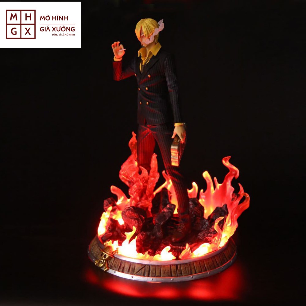 ( Có Led) Mô Hình Vinsmoke Sanji Hắc Cước (Chân Đen) Cao 36cm - Tượng Figure One Piece