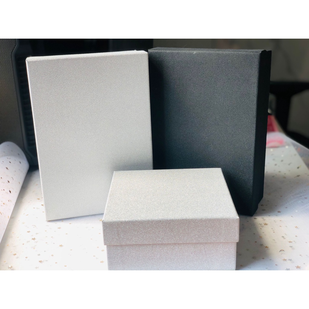 Hộp quà Ánh kim - Hộp quà cao cấp chất lượng tốt - Tặng giấy rom lót hộp