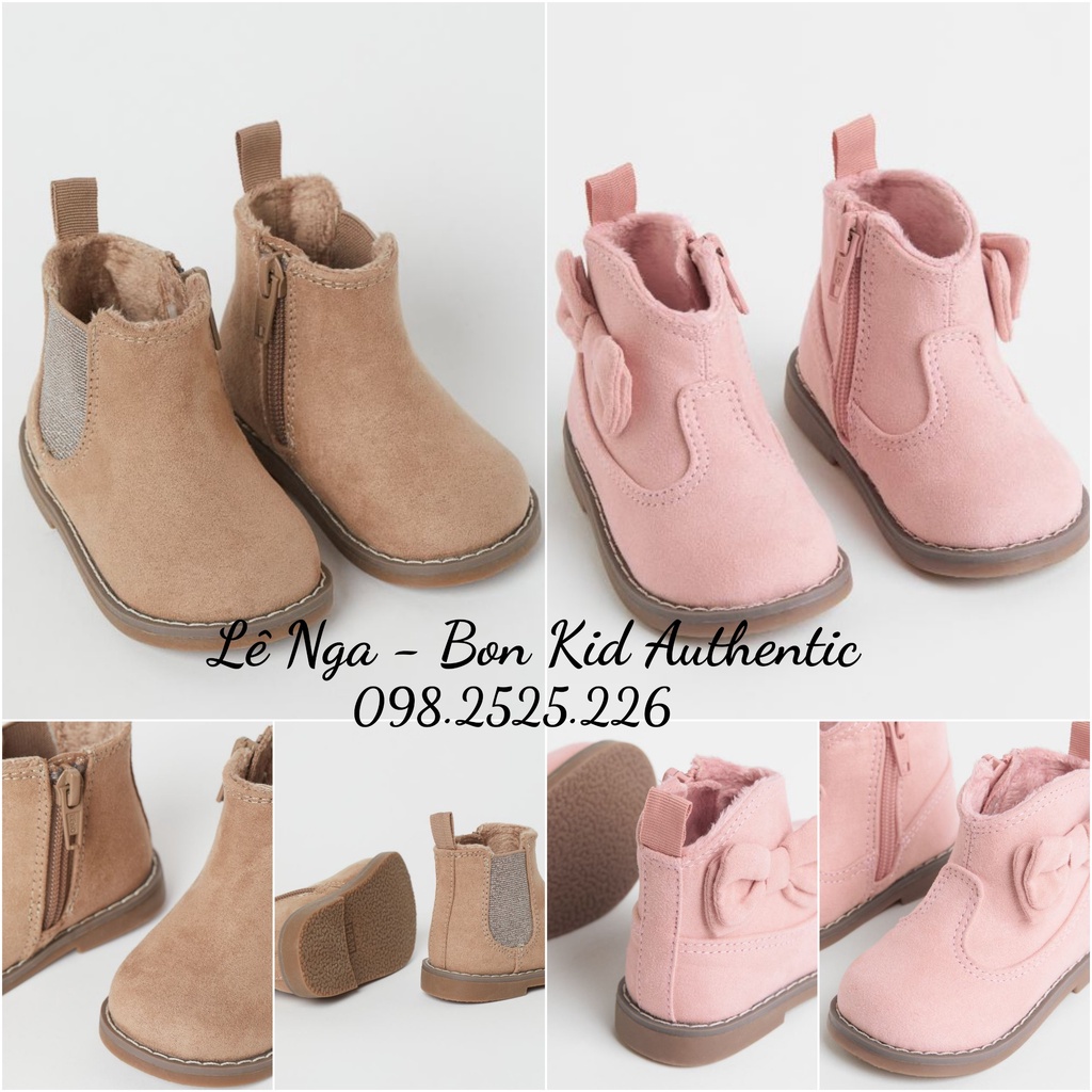 Bốt da lộn lót lông HM US chính hãng sz  18/19, 20/21, 22, 23, 24, 25