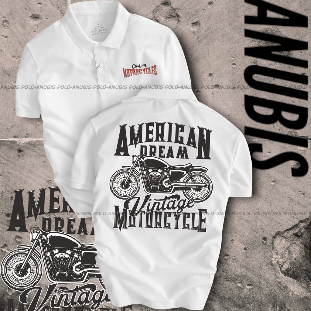 Áo thun polo American Dream - Vải cao cấp unisex nam nữ áo trắng