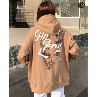 [Rẻ vô địch] Áo khoác nỉ hoodie zip angel.land nâu