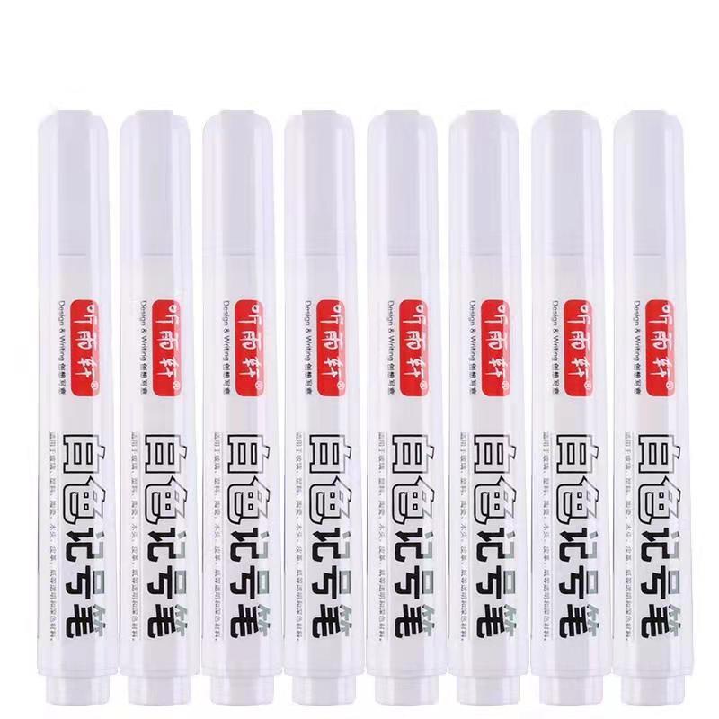 Set 1 / 3 / 5 Bút Lông Đánh Dấu Màu Trắng Đầu To Không Phai Chống Nước