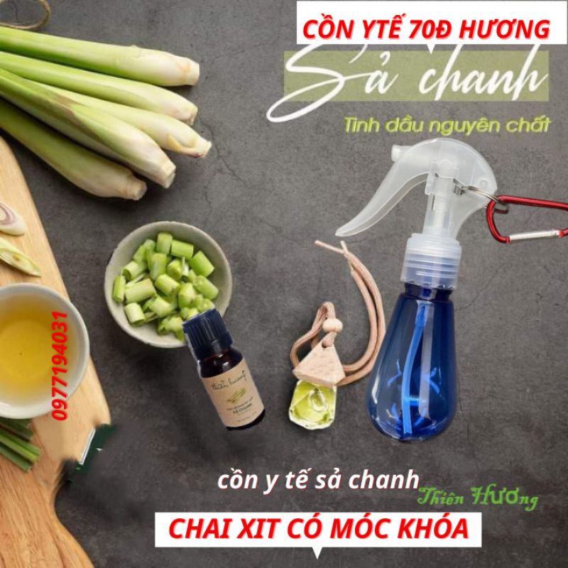 Bình xịt khuẩn hương SẢ CHANH 60mlcó móc khóa tiện lợi cho học sinh