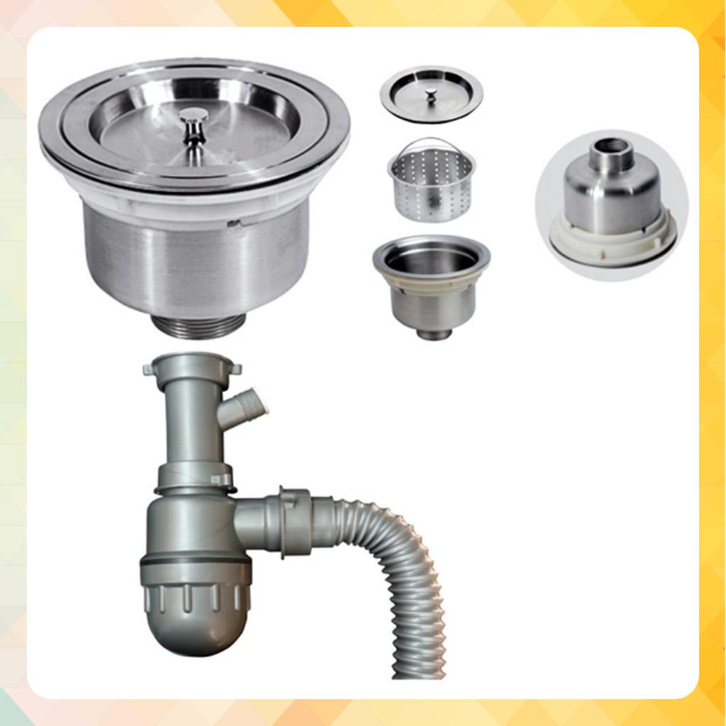 XI PHÔNG ỐNG XẢ CHẬU RỬA BÁT 1 HỐ BẦU phi 110 INOX Cao Cấp