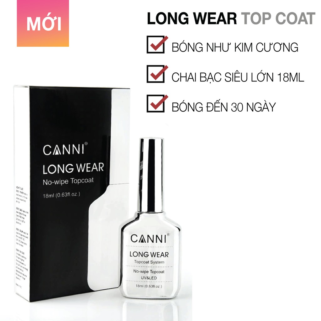 CANNI Top Phủ Bóng 18ml | 100% Vegan | 0% TPO & HEMA