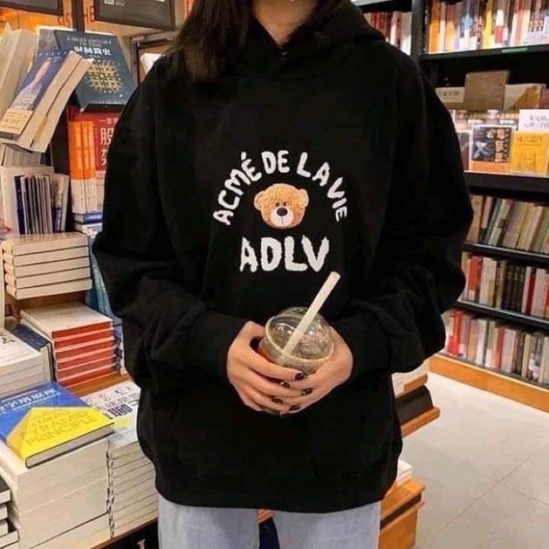 [Nỉ bông cao cấp] Áo hoodie ADLV nam nữ in hình gấu bông cực hot