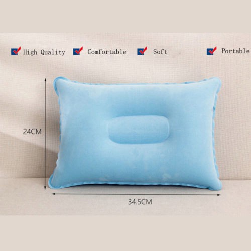 Portable Inflatable Air Pillow Lumbar Back Support Inflating Compressible Lightweight Travel Cushion Plane Head Rest