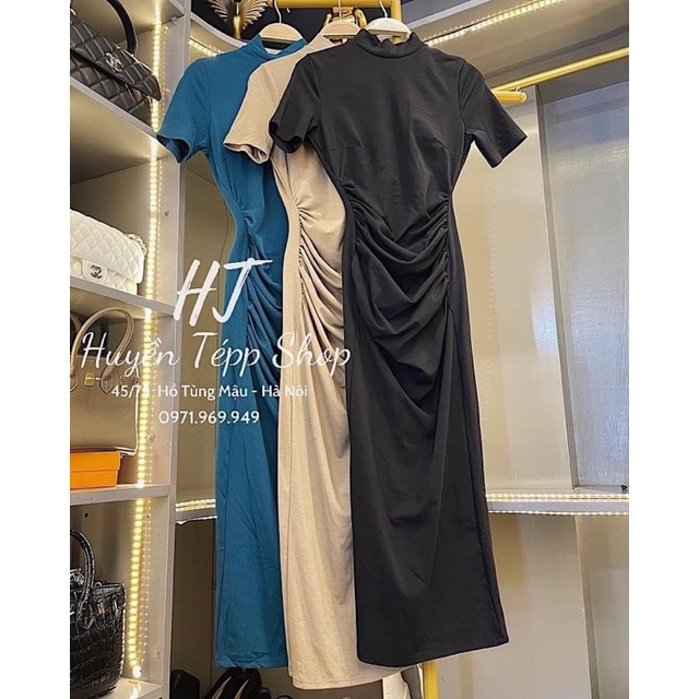 Váy len body cổ 3 phân nhúm eo hot hit | BigBuy360 - bigbuy360.vn