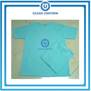 Áo phông trơn cổ tròn cotton xanh ngọc Ocean Uniform