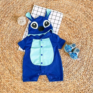 Body Đùi Stick xanh nón liền cho bé trai, bé gái Size 4-15kg. Đồ bộ liền thân cho bé