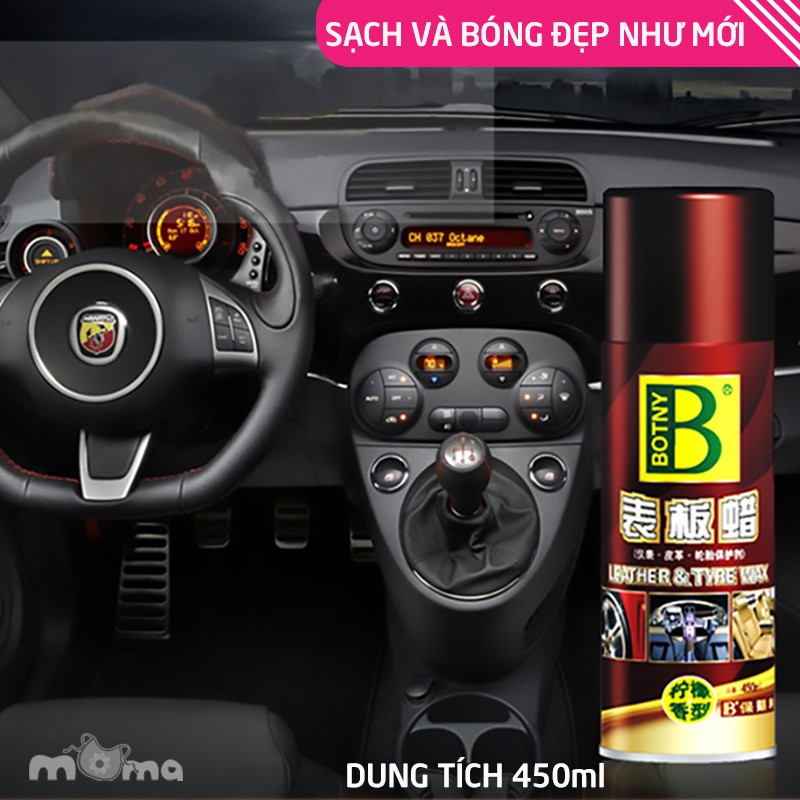 BOTNY Leather & Tyre wax 450ml,Dung dịch bảo dưỡng nội thất,chai xịt làm sạch và dưỡng bóng da ghế,táp lô, lốp xe_B-1192