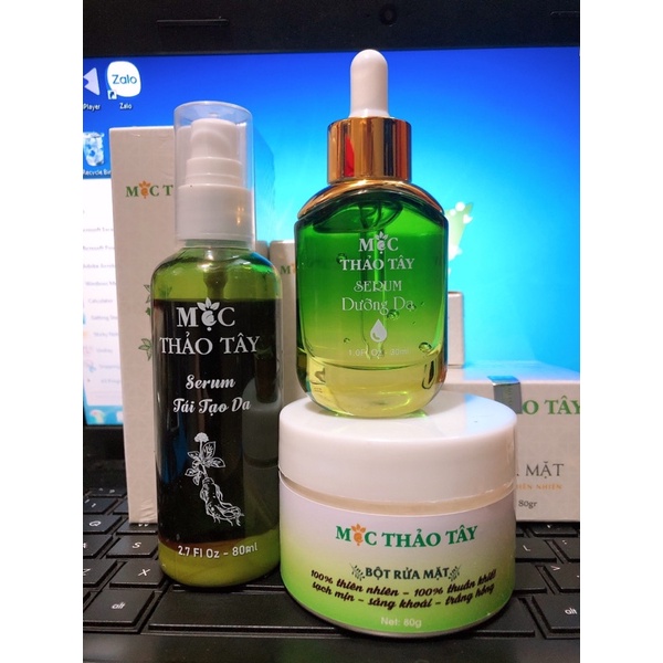 Combo 1serum tái tạo + 1bột Rửa mặt1+ serum dưỡng Mộc Thảo Tây | BigBuy360 - bigbuy360.vn
