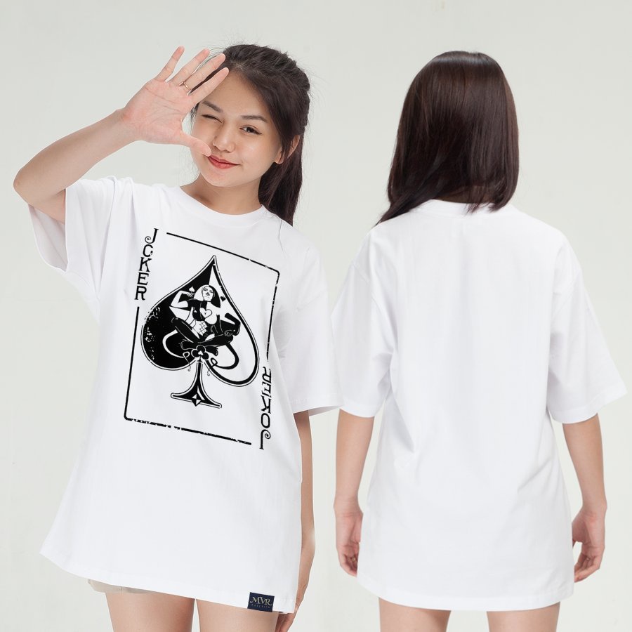 Áo thun nữ form rộng Cotton thoáng mát lá bài joker MVR KK3992