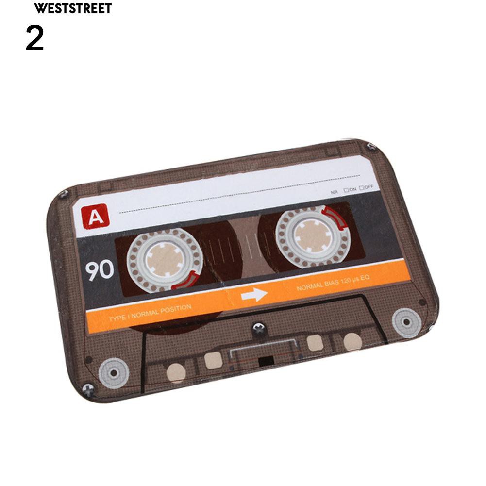 Thảm Chân Lót Sàn Hình Băng Cassette Cổ Điển Sáng Tạo Kích Thước 40 X 60Cm