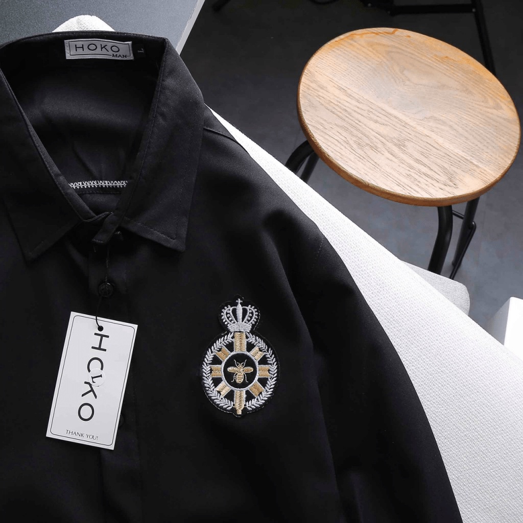 Áo Sơ Mi Nam tay Dài Thêu Logo Cao Cấp Chất Kate Lụa Mịn Mát Chuẩn Size Lịch Lãm Siêu Hot NEW UNISEX