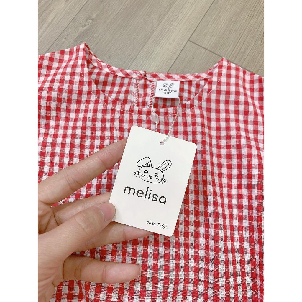 Bộ bé gái caro đỏ quần cullotes hot trend
