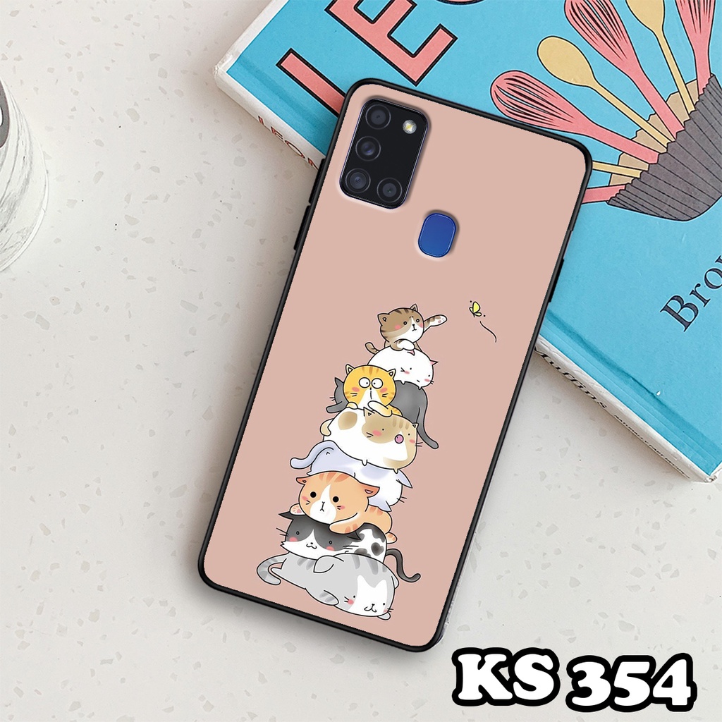 Ốp lưng Samsung A21s - Samsung A21 - Ốp in hình Cat&amp;Bear đáng yêu - Chất liệu TPU siêu bền, bảo vệ máy