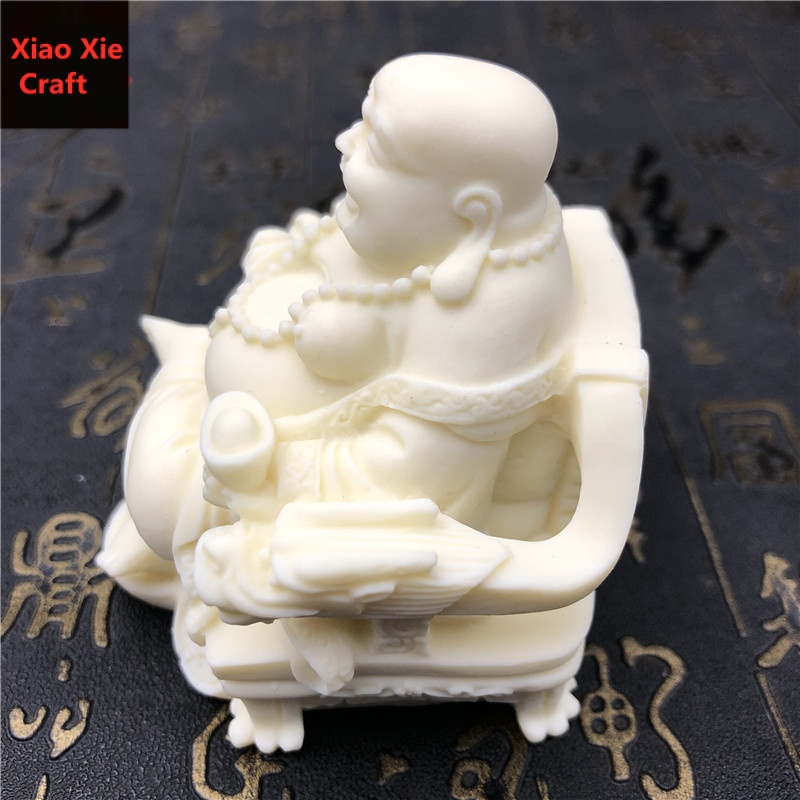 Tượng Phật Di Lặc Trái Cây Màu Ngà Trang Trí Bể Cá An Toàn Giao Hàng Miễn Phí