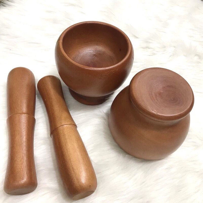 Bộ cối/chày gỗ đa năng:13-15-17cm
