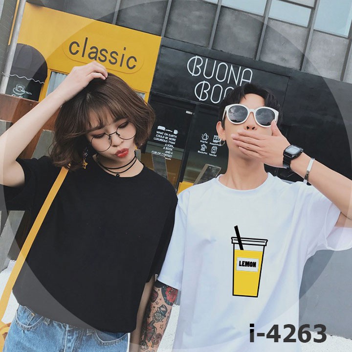 Follow Shop Săn Deal Hot Ngày 11/11 Áo Thun Tay Lỡ Unisex Form Giấu Quần In Hình Ly Nước Lemon Rẻ Bền Đẹp ATN4263