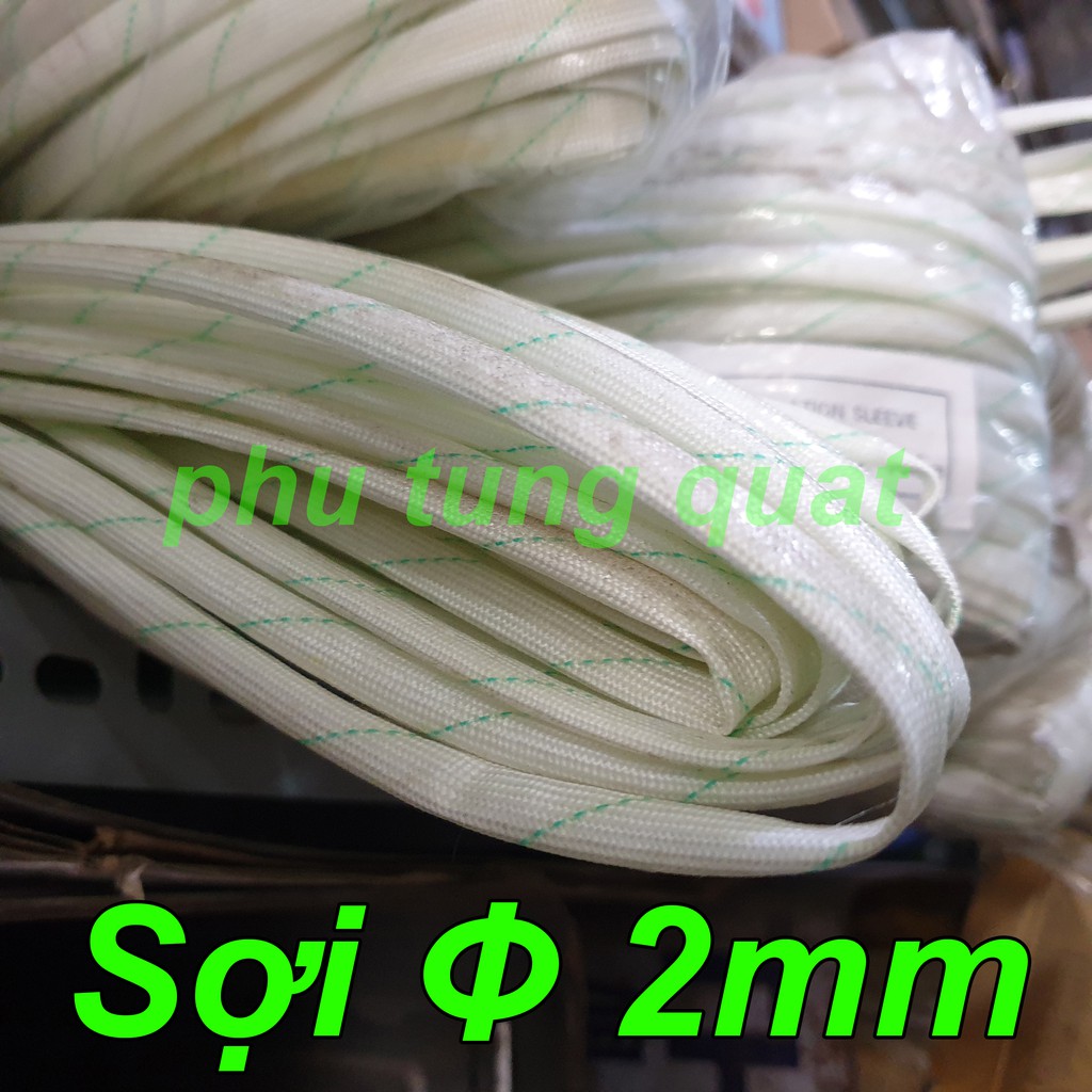 10 Sợi thủy tinh phi 2ly độ dài 1m gen cách điện chịu nhiệt - phụ tùng quạt gel 2mm