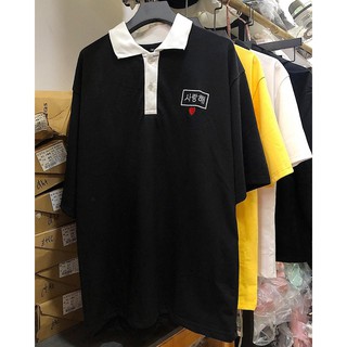 ÁO POLO NAM NỮ "사랑하"- Saranghe UNISEX HÌNH THÂT