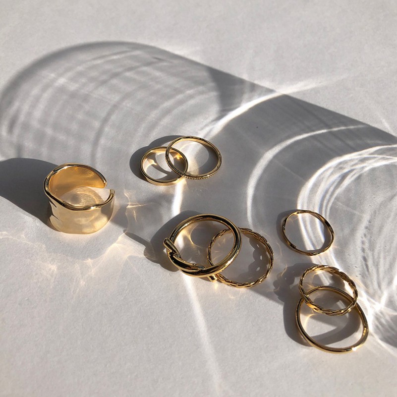Set 8 Nhẫn Thiết Kế Đa Dạng Thời Trang