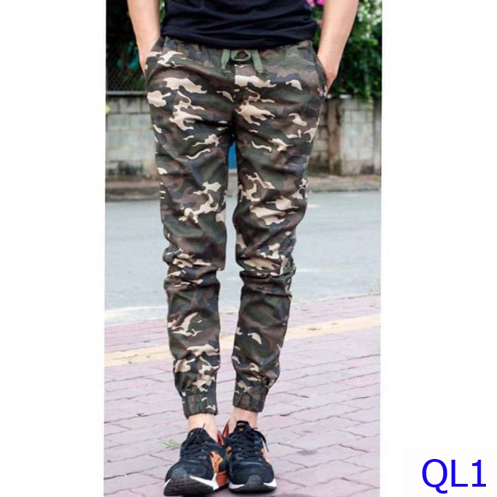 &lt;FREE SHIP&gt; Quần jogger lính vải kaki xịn khóa zip cực chất (QL)