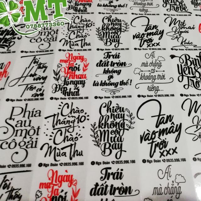 Tem chữ dán ly in theo yêu cầu