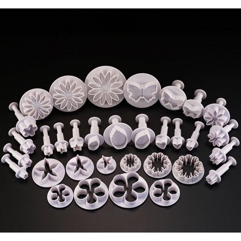 Bộ 33 khuôn nhấn fondant, tạo hình bánh quy, bánh bao