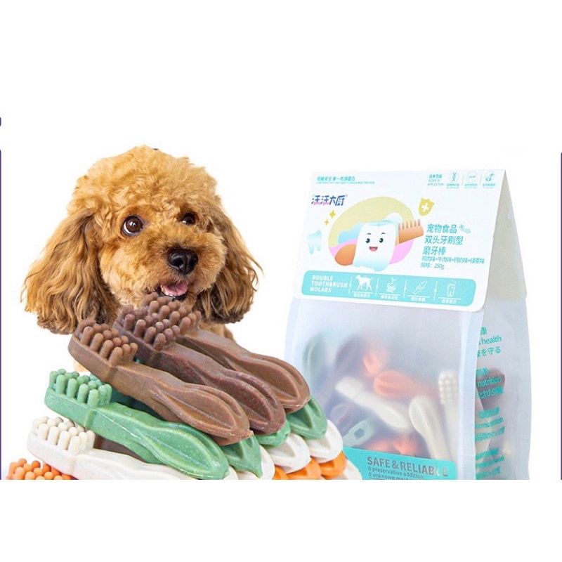 Xương gặm sạch răng cho chó dạng bàn chải túi 250gr