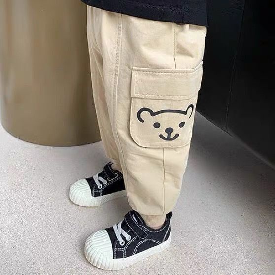 Quần Jean Cotton Ống Rộng Thời Trang Xuân Thu Dễ Phối Đồ Cho Bé Trai