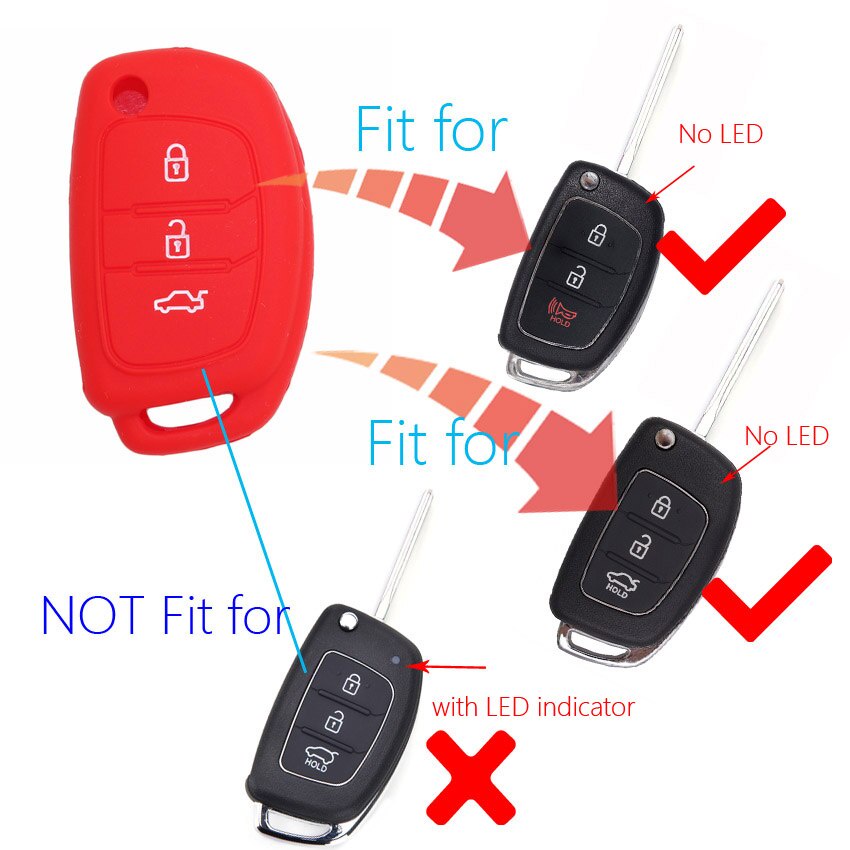 Ốp chìa khóa silicon 3 nút cho Hyundai ix45 i10 i20 i30 ix25 ix35 Elantra Accent Avante Grand Porter