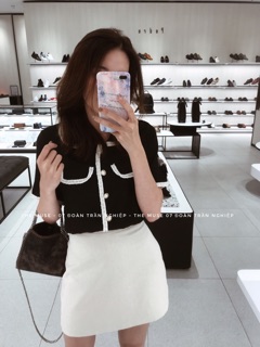 Sơ mi viền dạ tweed