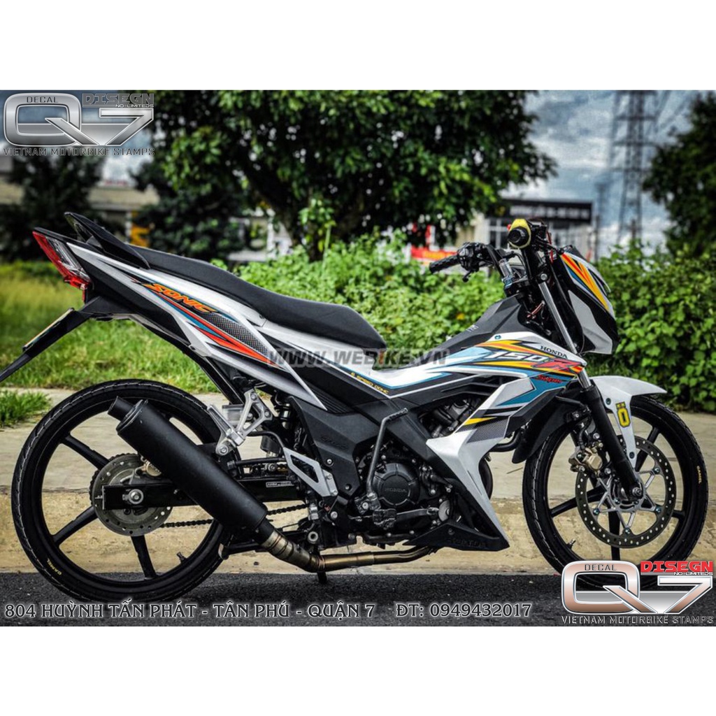 Tem rời sonic 150 trắng xanh - declq7