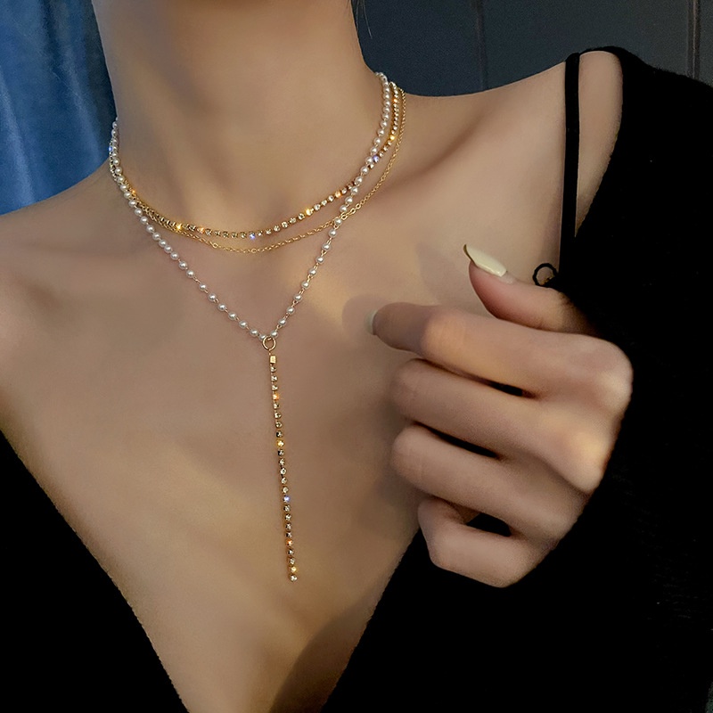 Vòng Cổ Dây Chuyền Hàn Quốc Đính Đá Dáng Dài Siêu Đẹp Mainia Shop
