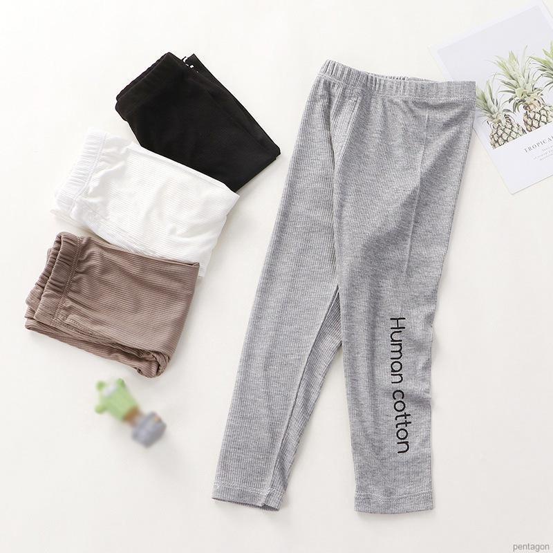 Quần Legging Co Giãn Thoáng Khí In Chữ Phong Cách Hàn Quốc Thời Trang Xuân Hè Cho Bé Gái 2-9 Tuổi