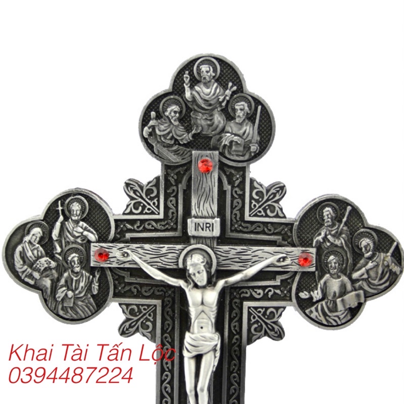 Thánh giá Chúa Jesus - Giêsu Công giáo cao 20cm để bàn , để xe trư tà bình an bạn Phước