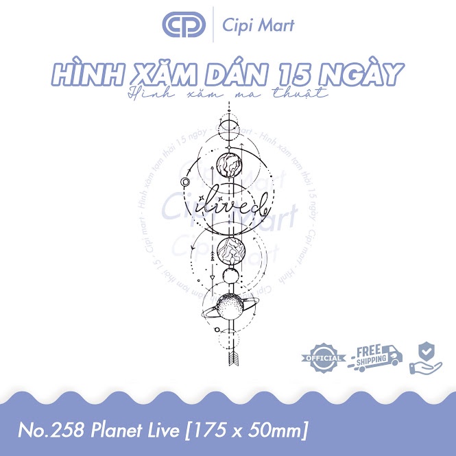 CIPI MART - Hình xăm tạm thời 15 NGÀY - chống nước, cọ xát 258