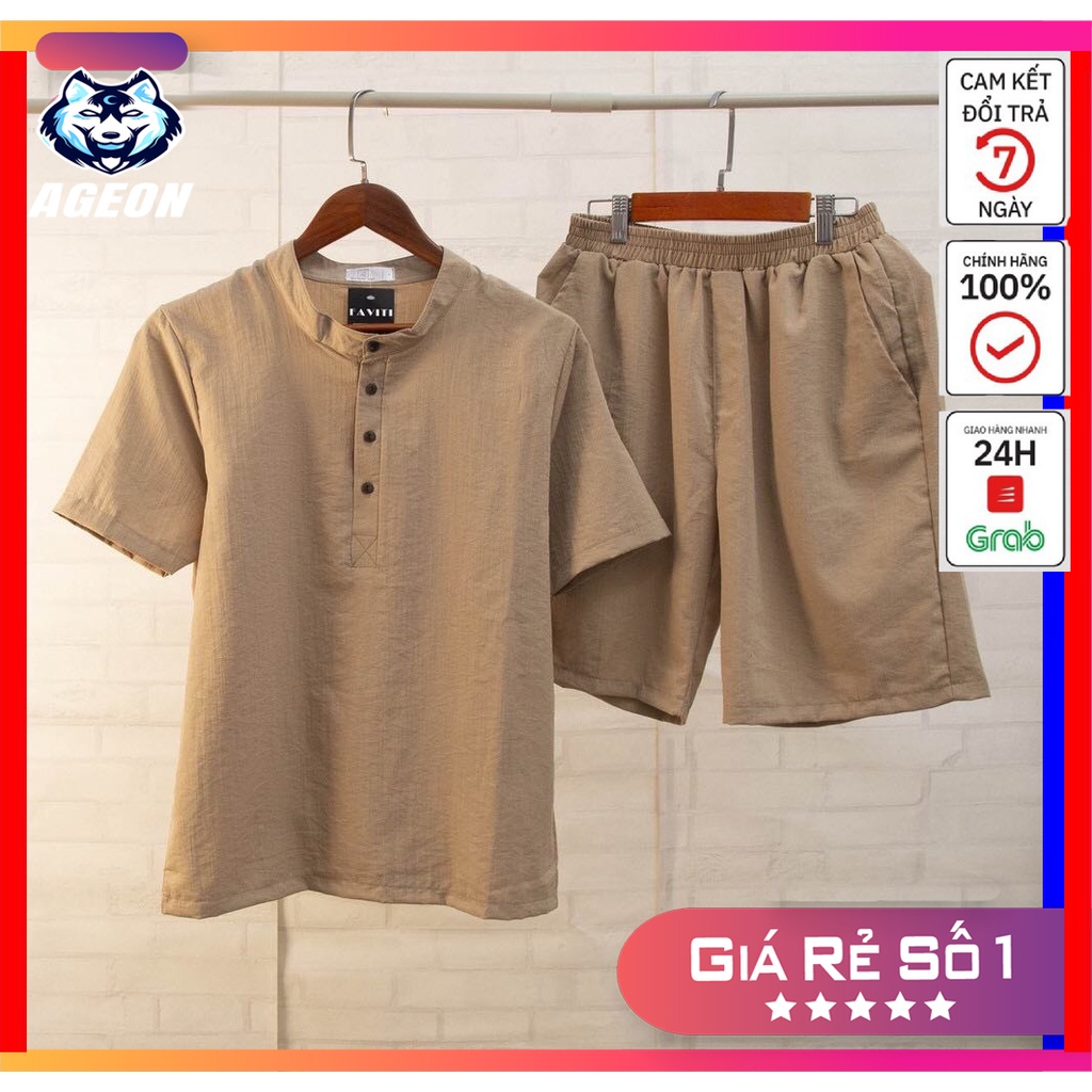 Bộ đũi nam, bộ quần áo đũi nam chất vải đũi thái hàng chất lượng cao dày dặn siêu đẹp BD33 AGEON