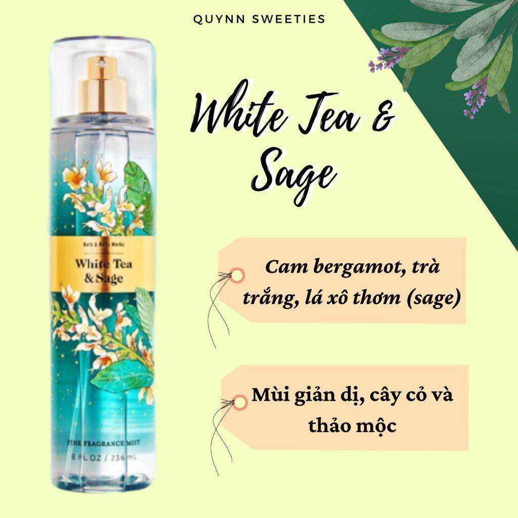 BILL MỸ- Xịt thơm body mist của Bath and body works- White tea & Sage