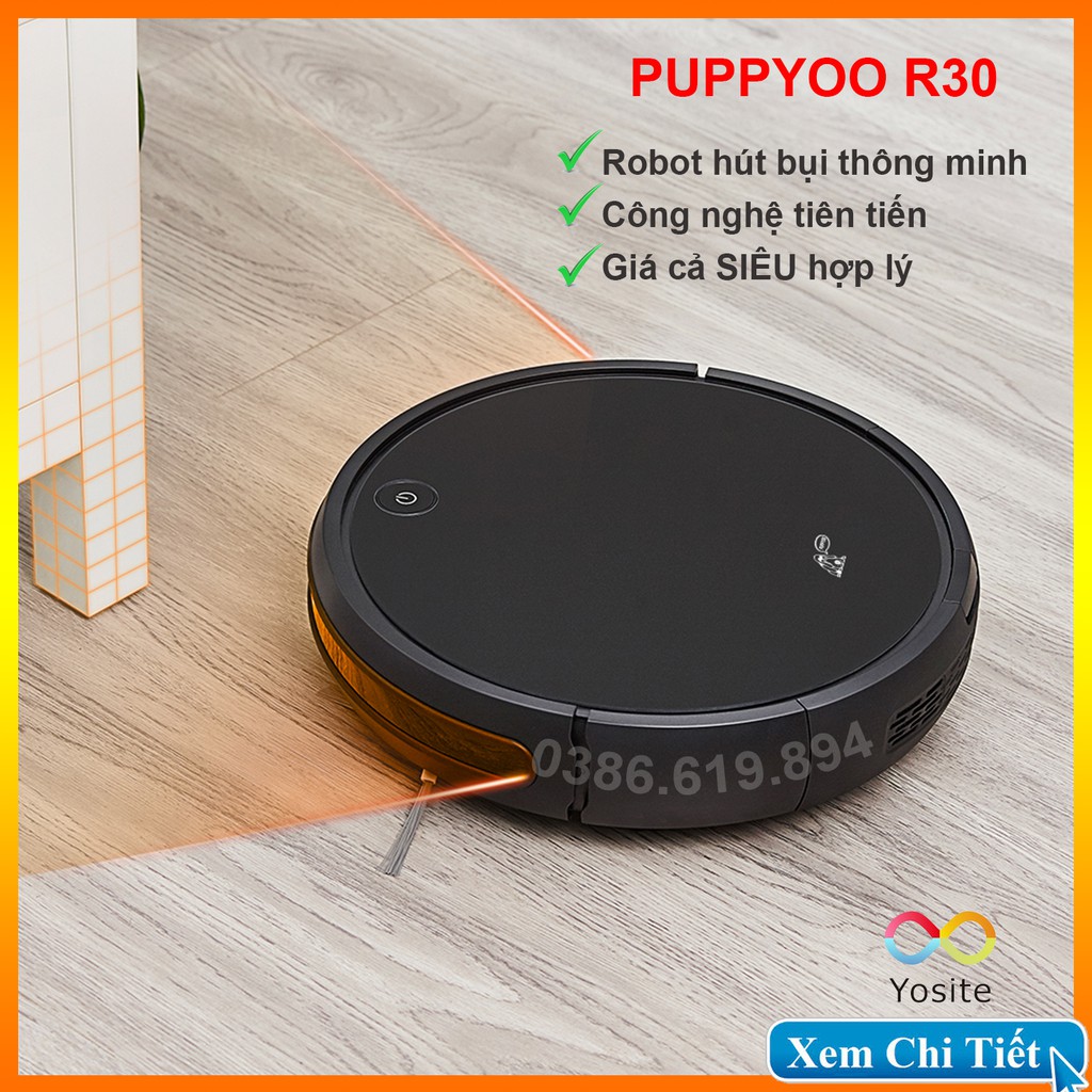 [Mã ELHA22 giảm 6% đơn 300K] [CAM KẾT BH 24T] Robot Hút Bụi PUPPYOO R30 Pro Robot Lau Nhà Thông Minh Lực Hút 1200 Pa