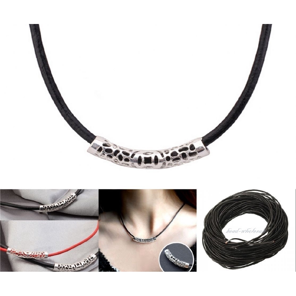5m Fashion Real Leather Rope String Cord Necklace Charms for Jewelry Making Diy 1.0mm 1.5mm 2.0mm 3.0mm Any Color