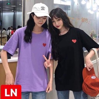Chuyên sỉ áo lô gô tim ép nổi ngắn tayl&n mt