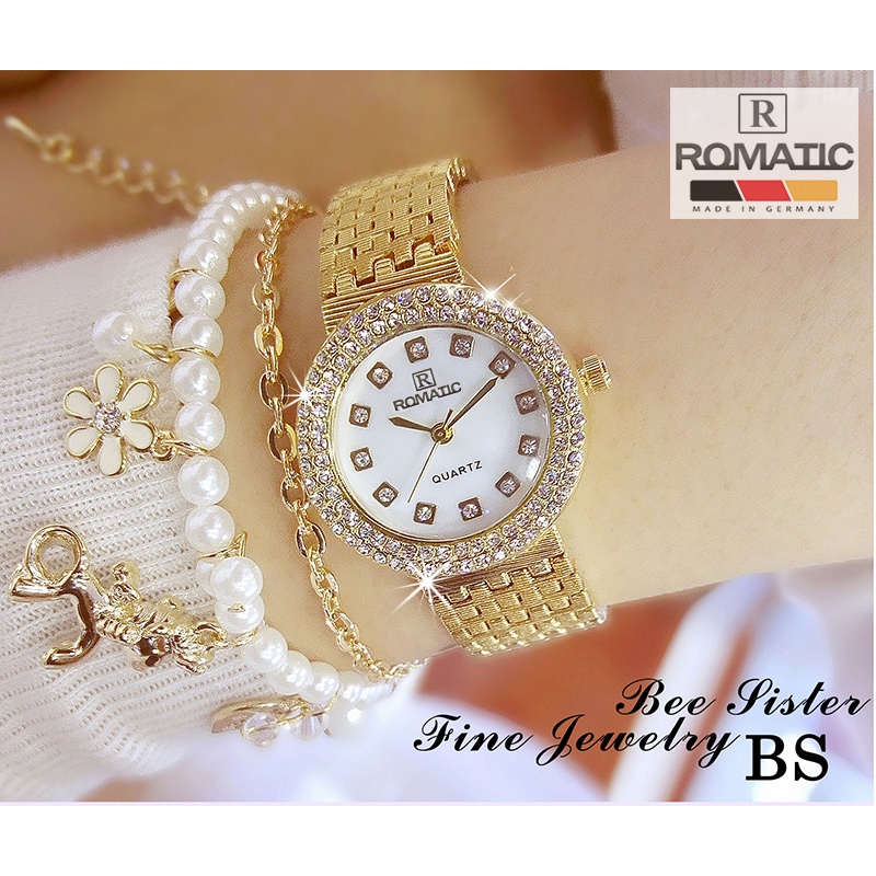 Đồng hồ nữ ROMATIC RUBY Mặt Xà Cừ Nhỏ Xinh Sang Trọng, Tặng Kèm Pin ĐH Dự Phòng