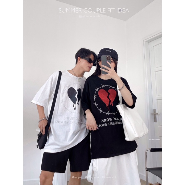 Áo thun unisex, áo phông rộng black work independent brand 5793