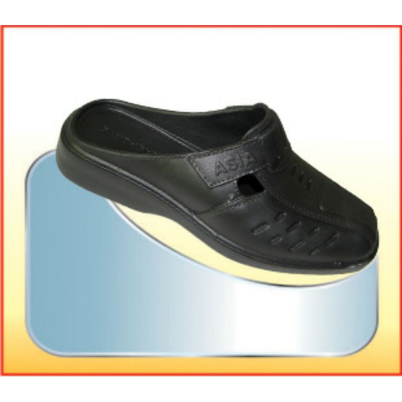 Dép nam ASIA bít đầu có lỗ nhựa siêu nhẹ màu đen