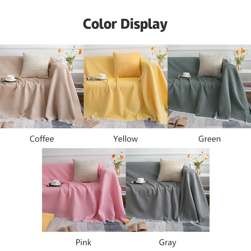 Vỏ bọc ghế sofa MENGNI thích hợp sử dụng bốn mùa bằng vải cotton đơn giản
