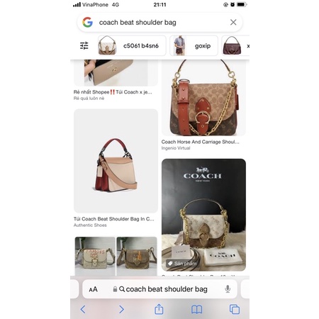 Túi coach y hình da thật Size 25